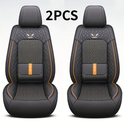 5-Seat Or 2-Front Or 1-Front Set Breathable Faux Leather Car Seat Covers - Stretchable Fit for Suvs, Sedans & Pickups, Easy Care with Sponge Fill Halloween Gifts