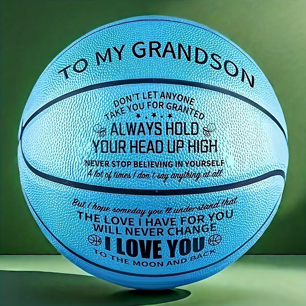 Personalized Basketball Gift for Son & Grandson Standard Size with Pump To My Son To My Grandson Heartfelt Message Sports Birthday Christmas Holiday Gift for Boys Teens