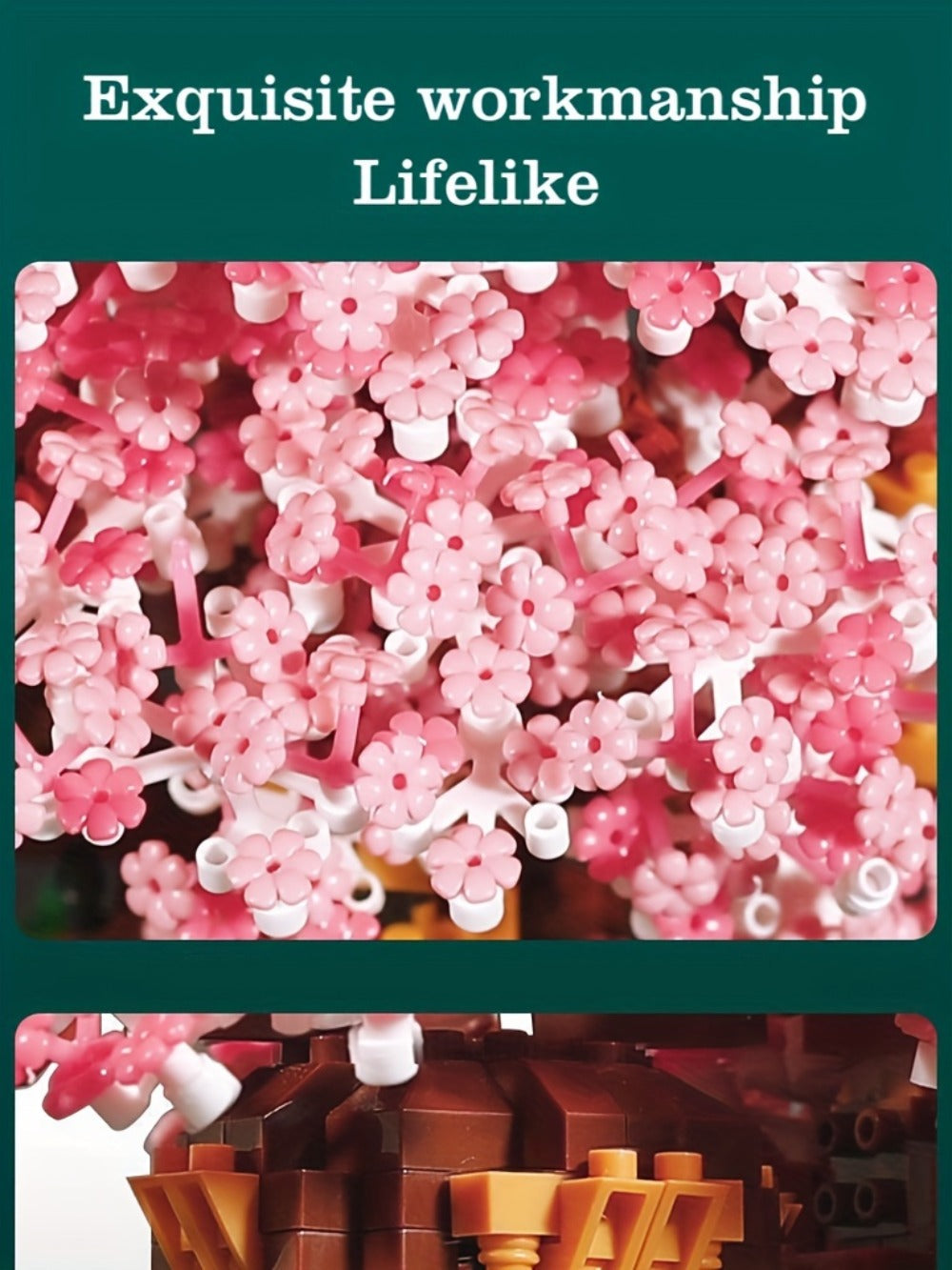 Sakura Cherry Blossom Tree House Building Blocks 1020-2028pcs – DIY Mini Brick Assembly Collectible Display Model, Relaxing Creative Gift for Adults Teens Girls Boys, Birthday Christmas Home Decor