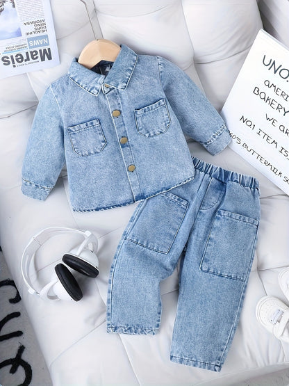 Baby Girls' Denim Jacket & Pants Set - 2-Piece