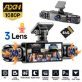 AXH 360° Panoramic 3/4 Lens Channel 1080P HD Ultimate Safety Dash Cam Set, 1080P Front and 720P Full Coverage Front, Rear, Left, and Right, Quad-Split Screen Display, HD Night Vision, WDR, G-Sensor, Loop Recording - Car Accessories/Car Dash