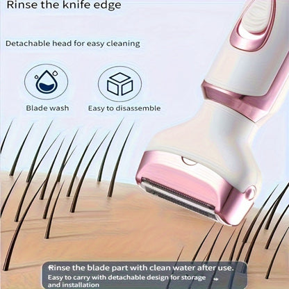 Facial Hair Remover for Women Electric USB Rechargeable Multifunctional Trimmer Set for Eyebrows Nose Face Legs Painless Portable Lady Grooming Kit Pink Purple Gift Set