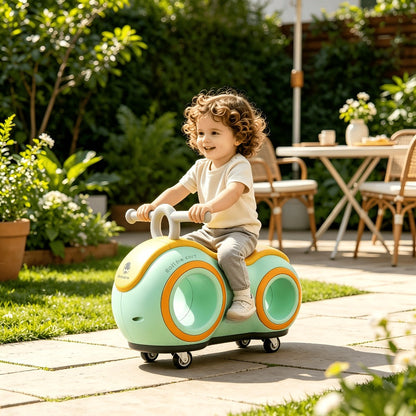 Anti-Tip Baby Walker with Music & Lights 4-Wheel Toddler Learning Walker 220 lb Widened Stable Base Indoor Outdoor Birthday Gift Boys Girls Ages 1+ Beige Pink Green Blue