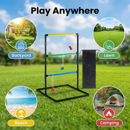 Ladder Toss Game Set – 6 Bola Ladderball Outdoor Lawn Game with Storage Bag & Score Trackers for Beach Tailgate Backyard