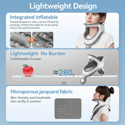 Cervical Neck Traction Device Inflatable Neck Brace with Airbag Support Ergonomic Spine Alignment Stretcher Collar Brace for Office Workers Adults KF-JB05