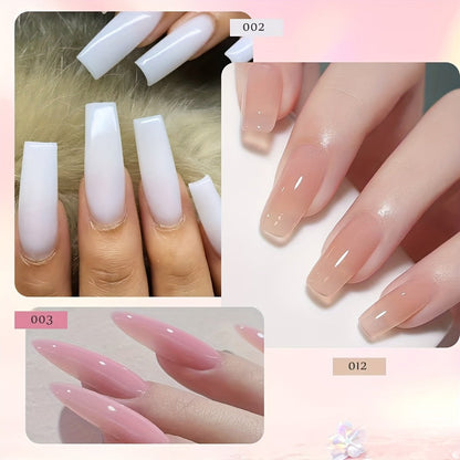 Poly Nail Gel Extension Kit 6 Colors with USB UV LED Lamp & Slip Solution - All-in-One Polygel Nail Extension Starter Set for Beginners, DIY Home Salon Nail Art Supplies for Women