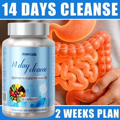 Colon Cleanse Capsules with Senna Leaf, Psyllium Husk & MCT Oil | 14-Day Advanced Gut Detox & Digestive Support Formula | Natural Bowel Regularity Supplement for Women & Men