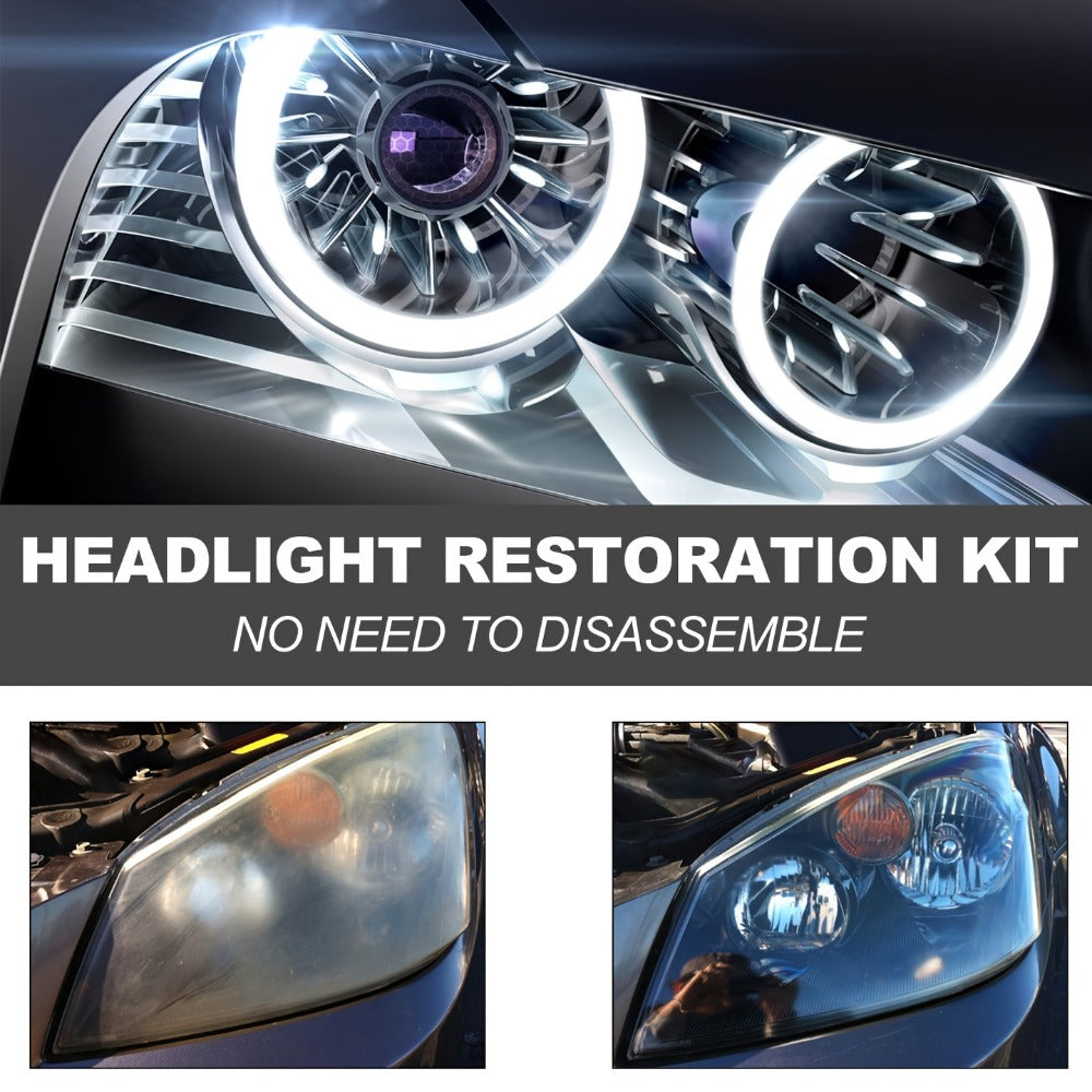 Car Headlight Restoration Fluid 8.5oz – Removes Yellowing, Oxidation & Haze | Crystal Coating Refurbishment Agent for Plastic Headlamp Lenses | Treats 6-10 Headlights
