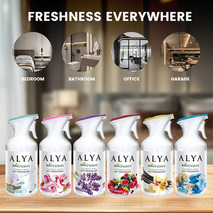 Aromatherapy Air Freshener Spray 8.45oz – 6 Scents: Lavender, Magnolia, Mixed Berries, Ocean, Cool Linen & Vanilla, Multi-Purpose Odor-Fighting Room Spray for Car, Home, Office, Bathroom & Closet (1 or 3 Pack)
