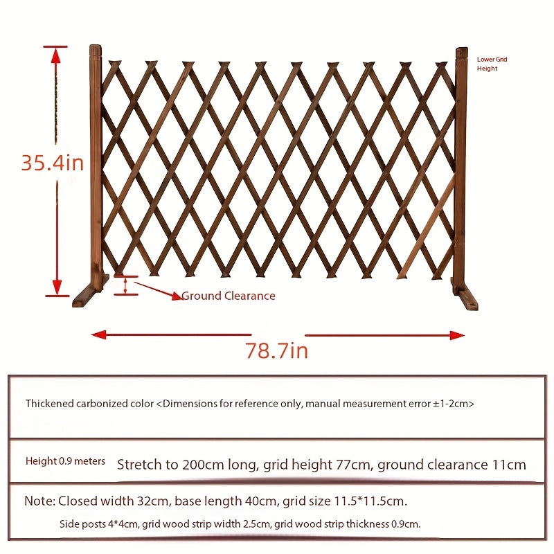 Dog Gate Folding Wooden - Thickened Natural Wood Grain Pet Barrier for Stairs Doorway & Home Entrance, Expandable Mesh Fence for Dogs & Puppies, 27.56 & 35.43 Inch Height Options in Carbonized & White