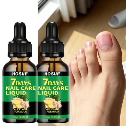 Ginger Nail Care Liquid 7-Day Repair 2-Piece Set 1.01oz Each – HOSUE Plant-Based Formula for Yellowing Gray Uneven Discolored Nails, Daily Nail Treatment Serum for Women & Men, Nail Restoration Gift