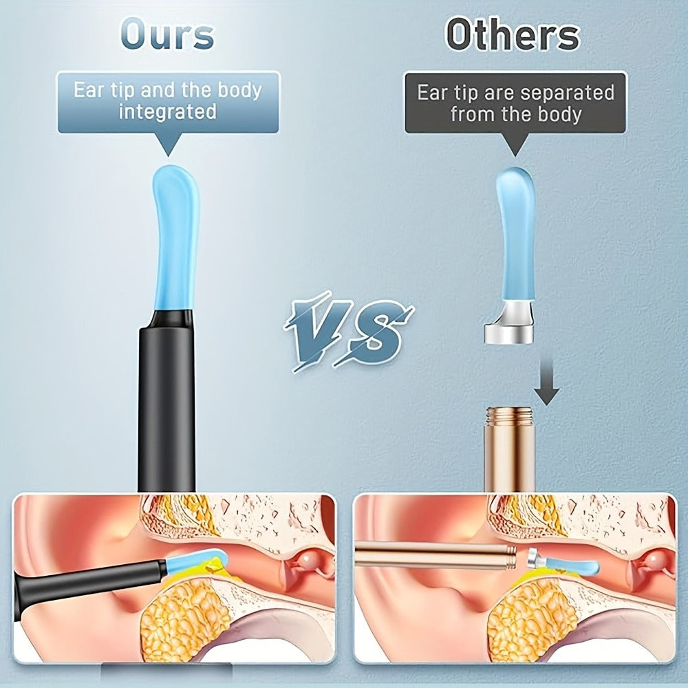 Wireless Ear Camera Ear Wax Removal Kit 1080P HD 6-LED – App-Controlled Visual Ear Cleaner for Adults and Pets, Compatible with All Smartphones, Multiple Cleaning Heads, Portable Ear Scoop Tool