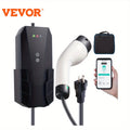 VEVOR Level 1+2 Portable EV Charger, 16 Amp 120V or 240V, Electric Vehicle Charger with 28-Foot Charging Cable NEMA 6-20P Plug NEMA 5-15 Adapter, Plug-in Home EV Charging Station for SAE J1772 EVs