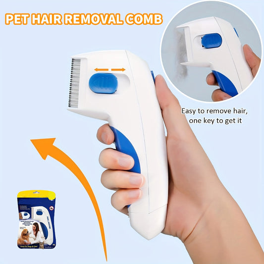 Pet Brush 2-in-1 Deshedding & Grooming Comb for Dogs & Cats – Gentle Hair Removal with Durable Stainless Steel Teeth, Comfortable Non-Slip Handle, Reduces Shedding for All Coat Types