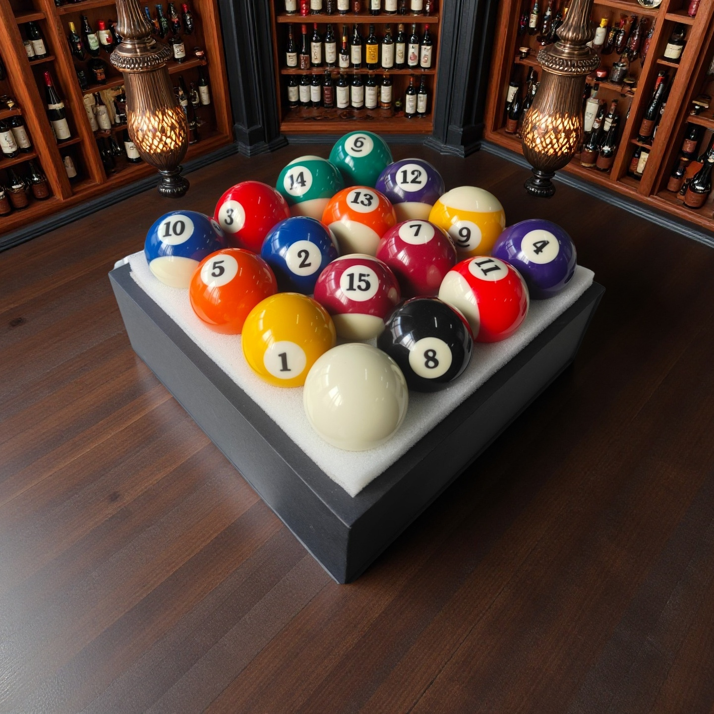 Billiard Ball Set 16-Piece 2-1/4 Inch Premium Pool Balls – Complete 8-Ball Set with Aiming Guide & 2 Chalks for Home Game Room, Bar & Tournament Play, Standard Size 57.2mm