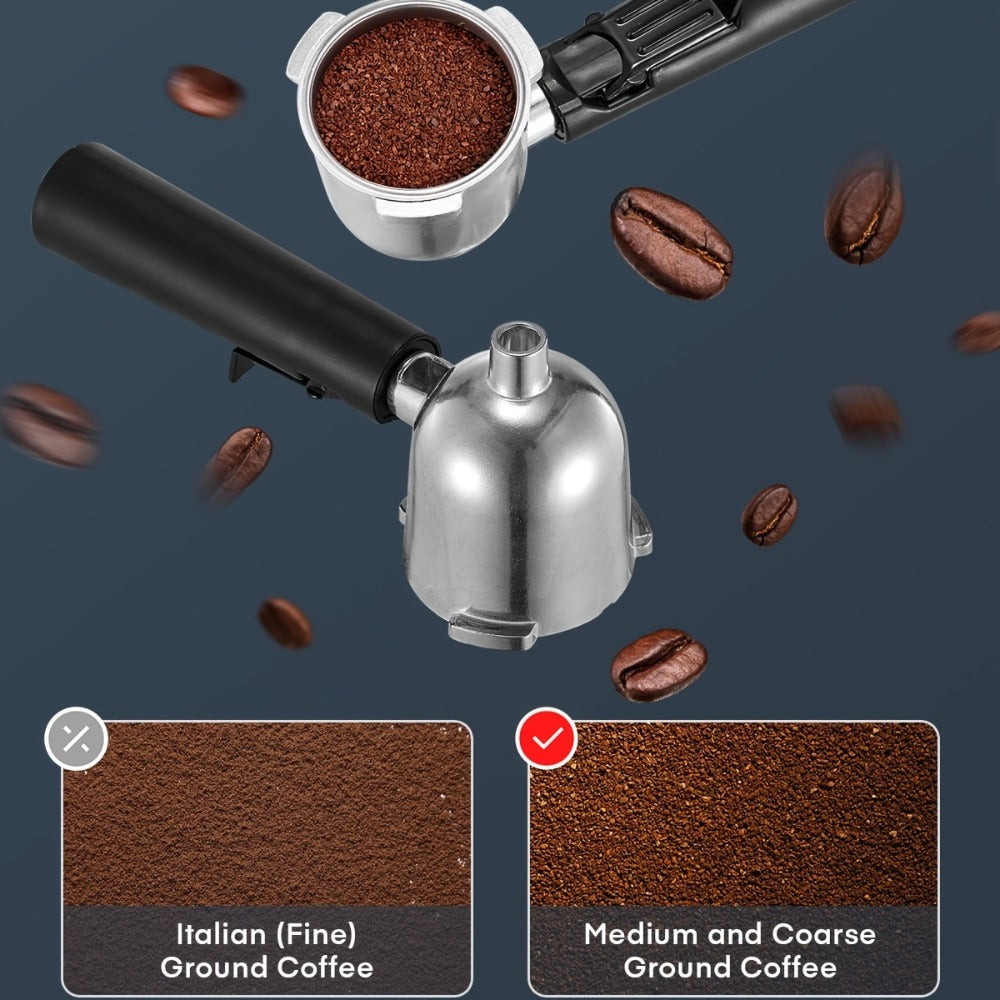 Espresso Machine 3.5 Bar Steam 4 Cup Cappuccino & Latte Maker with Milk Frother – Stainless Steel One-Touch Home Coffee Machine for Espresso, Cappuccino & Latte, Black