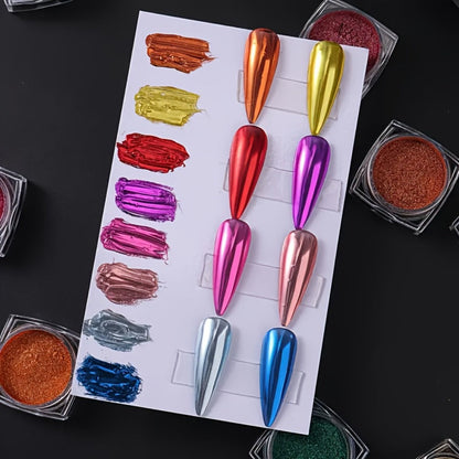 Chrome Holographic Nail Powder Set 36 Colors – Mirror Chrome Glitter Pigment Dust Kit for Gel Nails Acrylic Manicure DIY Nail Art Decoration