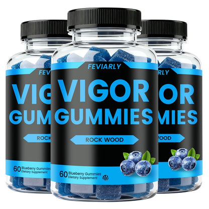 Men's Performance Gummies with Shilajit, Maca & Blueberry – Fast-Acting Male Drive, Strength & Stamina Supplement | Blue Chew Gummies for Men | 60, 120 or 180 Count