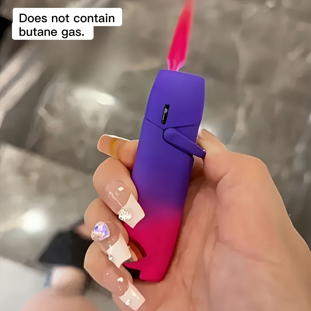 Cute Jet Torch Lighter for Women – Compact Windproof Adjustable Flame Lighter, Portable Refillable Butane Torch for Camping, BBQ, Kitchen & Candles, Stylish Gift for Women (No Butane Included)