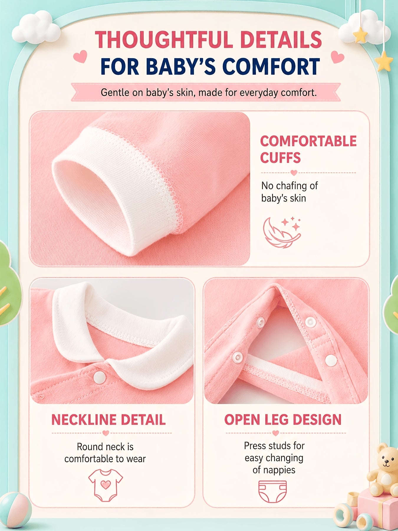 Baby Girls Outfit Set - 27-Piece Long Sleeve