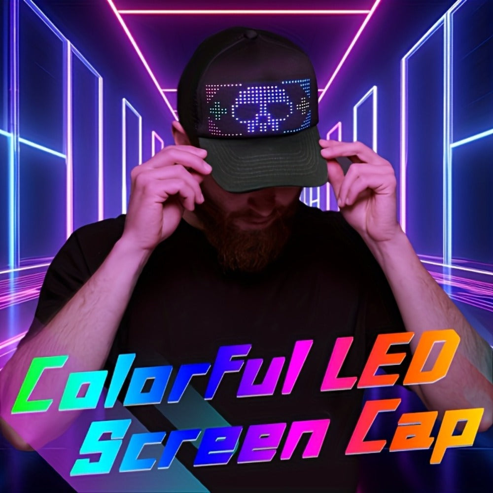 LED Party Hat App Controlled Programmable Light Up Hat – Custom Text Music Images for Rave Club Dance Halloween 4th of July Festival, Cool Gift for Boys Girls Men Women