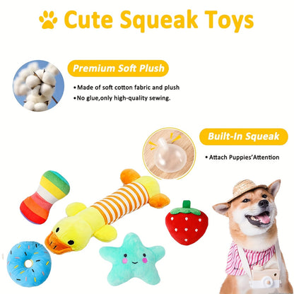 Dog Chew Toy Set 25 Pieces with Rope Toys Squeaky Toys Tug of War Teething Toys Treat Dispenser Ball Teeth Cleaning for Puppies Small Medium Large Dogs