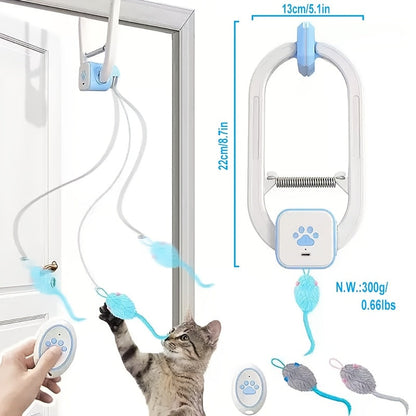 Remote Control Flying Bird Cat Toy Electric Automatic Drone with Hanging Motion Indoor Cat Enrichment Toy for Kittens Adult Cats Boredom Buster Blue 1-Pack 2-Pack