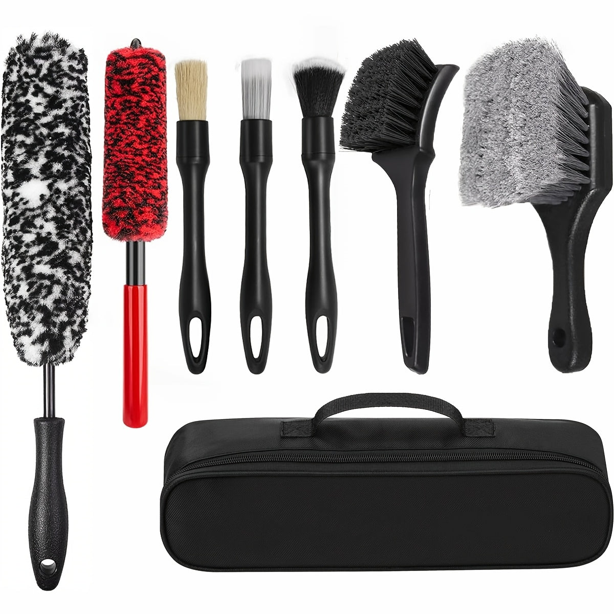 FCLUSLL 8pcs Car Wheel And Tire Cleaning Brush Set: A Flexible And Durable Set Of Wheel Cleaning Brushes, Suitable for Wheels And Tires