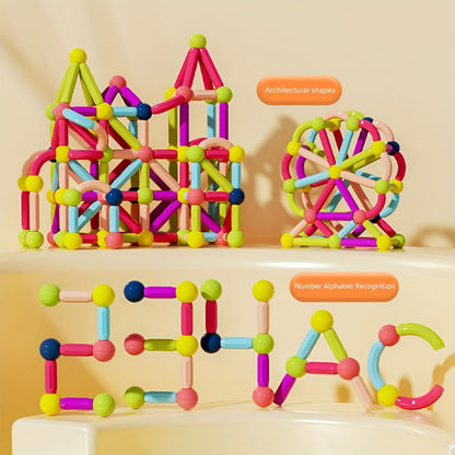 Magnetic Sticks Building Set 28 58 Pcs – 3D STEM Construction Toy for Kids Ages 3+ Build Towers Animals Shapes Creative Imagination Family Classroom Group Play Birthday Christmas Gift