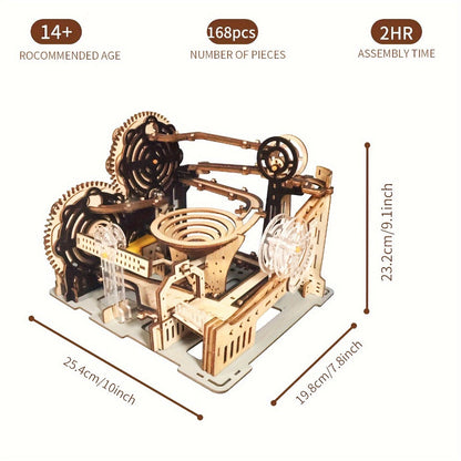 Electric Marble Run Set 3D Handmade Logic Building Construction Puzzle – Educational STEM Toy for Kids Teens Adults, Logical Thinking Engineering Activity, Birthday Christmas Holiday Gift
