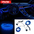 2pcs/Set16ft 5V USB Auto Neon Light Strip, EL Wire Car Interior LED Strips Lights, Electroluminescent Vehicle Interior Ambient Lighting Decor Accessories, Universal for RV, SUV, Truck Car