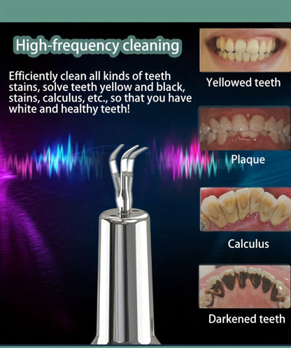 Electric Teeth Cleaner Kit with 2 LED Lights & Mirror – 5 Adjustable Modes, 2 Replaceable Heads, Type-C Rechargeable Dental Plaque Remover & Tartar Scraper for Home Teeth Cleaning