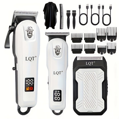 Electric Hair Clipper Set for Men - Professional Cordless Hair Trimmer Kit with Hairdressing Tools, Portable Shaver, Home Barber Set, Gift for Him