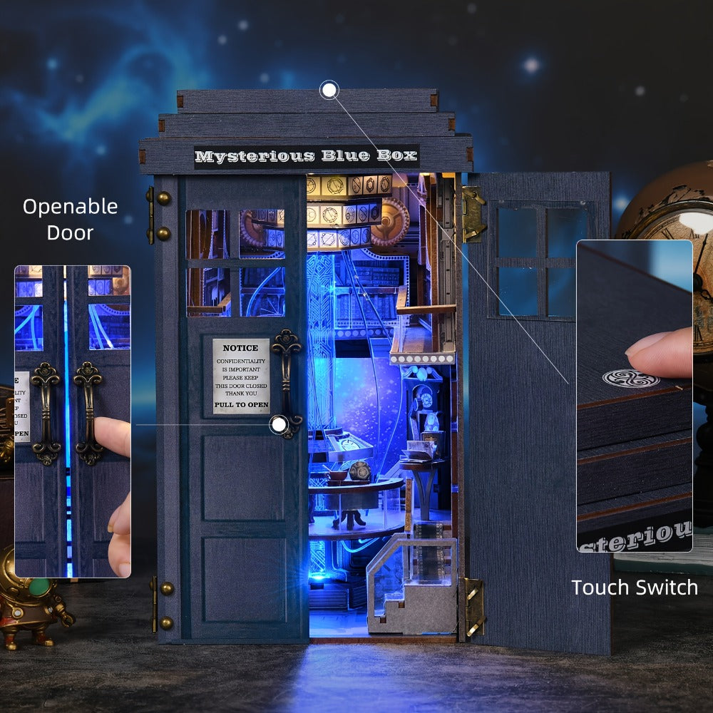 Magic Box Book Nook Kit DIY – 3D Wooden Miniature Dollhouse Bookshelf Insert, Mysterious Fantasy Scene Craft for Adults & Teens, Unique Bookend Home Decor, Valentine's Day Halloween Christmas Birthday Gift