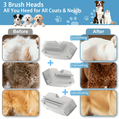 Pet Steam Brush 5-in-1 Self-Cleaning Anti-Static USB Powered - Stainless Steel Bristles Built-in Tank for Cats Dogs Shedding Massage Cleaning Flea & Tick Removal