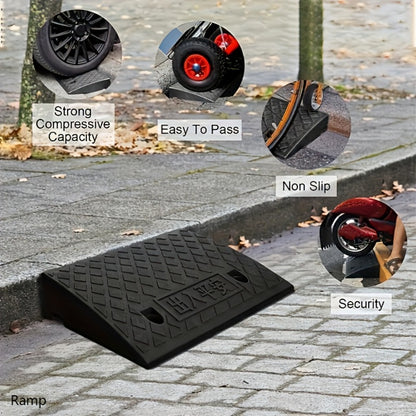 Portable Plastic Car Ramps - Heavy Duty Anti-Slip Threshold Ramps for Cars, Wheelchairs, Bicycles & Medical Equipment, Weather Resistant, Multiple Heights Available