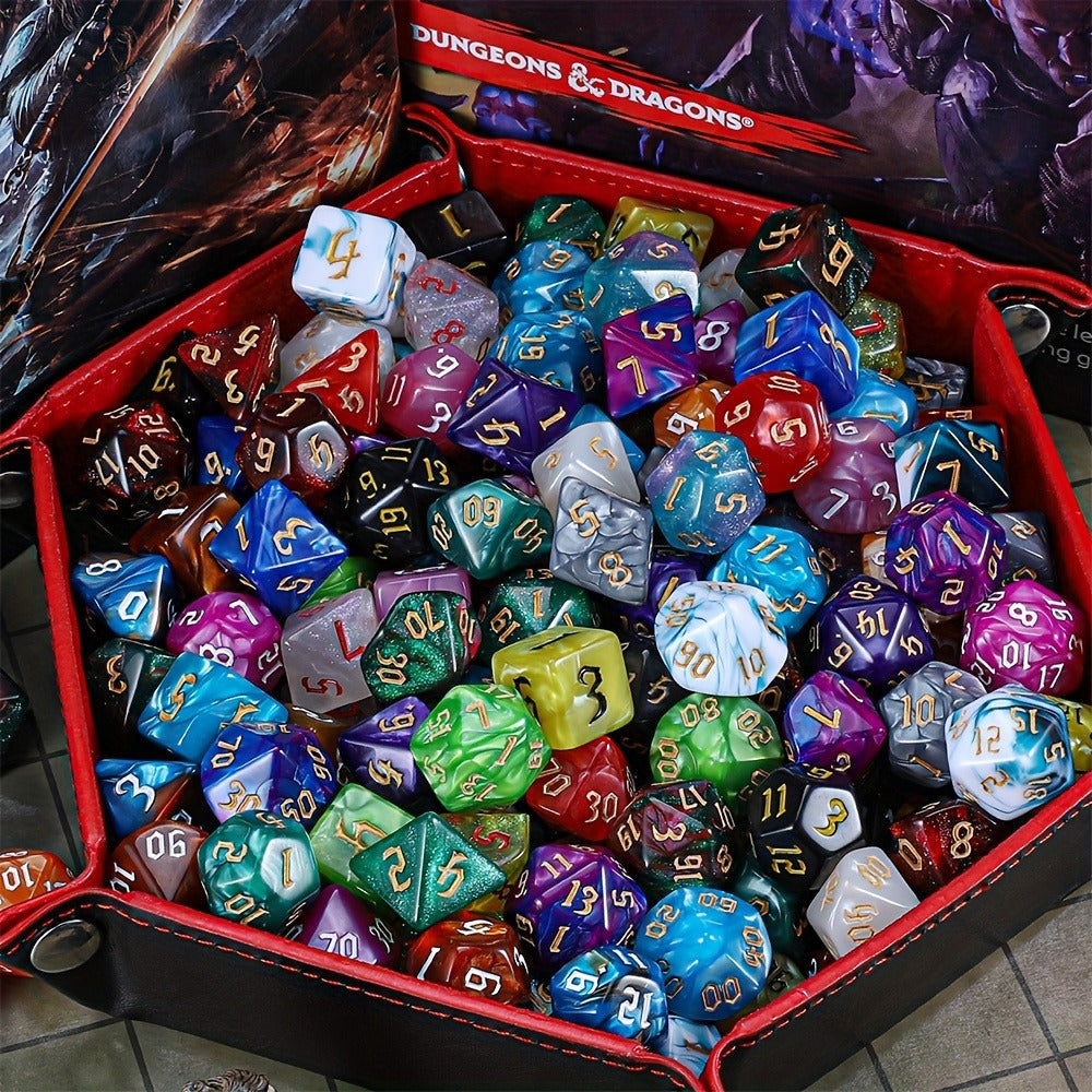 DND Dice Set 182pcs 26 Colors – Complete Polyhedral Dice with Flannel Bag D20 D12 D10 D8 D6 D4 for Dungeons and Dragons RPG MTG Tabletop Games Gift for Gamers
