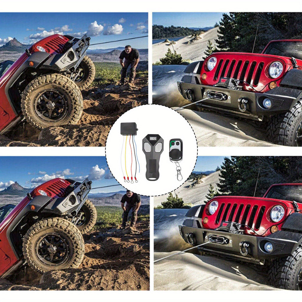 150ft Long Range Winch Remote Control Kit with 2 Remotes and 12V Switch Handset for Truck, ATV, SUV