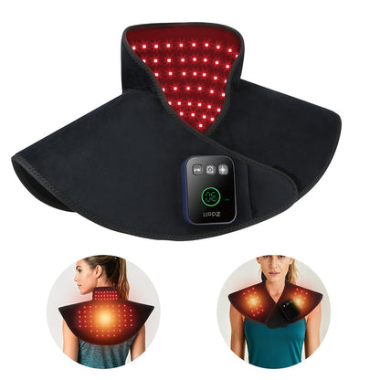 Red Light Therapy Shoulder Wrap with Dual Wavelength 660nm & 850nm Near-Infrared – 116 LED Wearable Device for Neck, Shoulder & Back Relief, 3 Wellness Modes, 5000mAh Battery, Remote Control