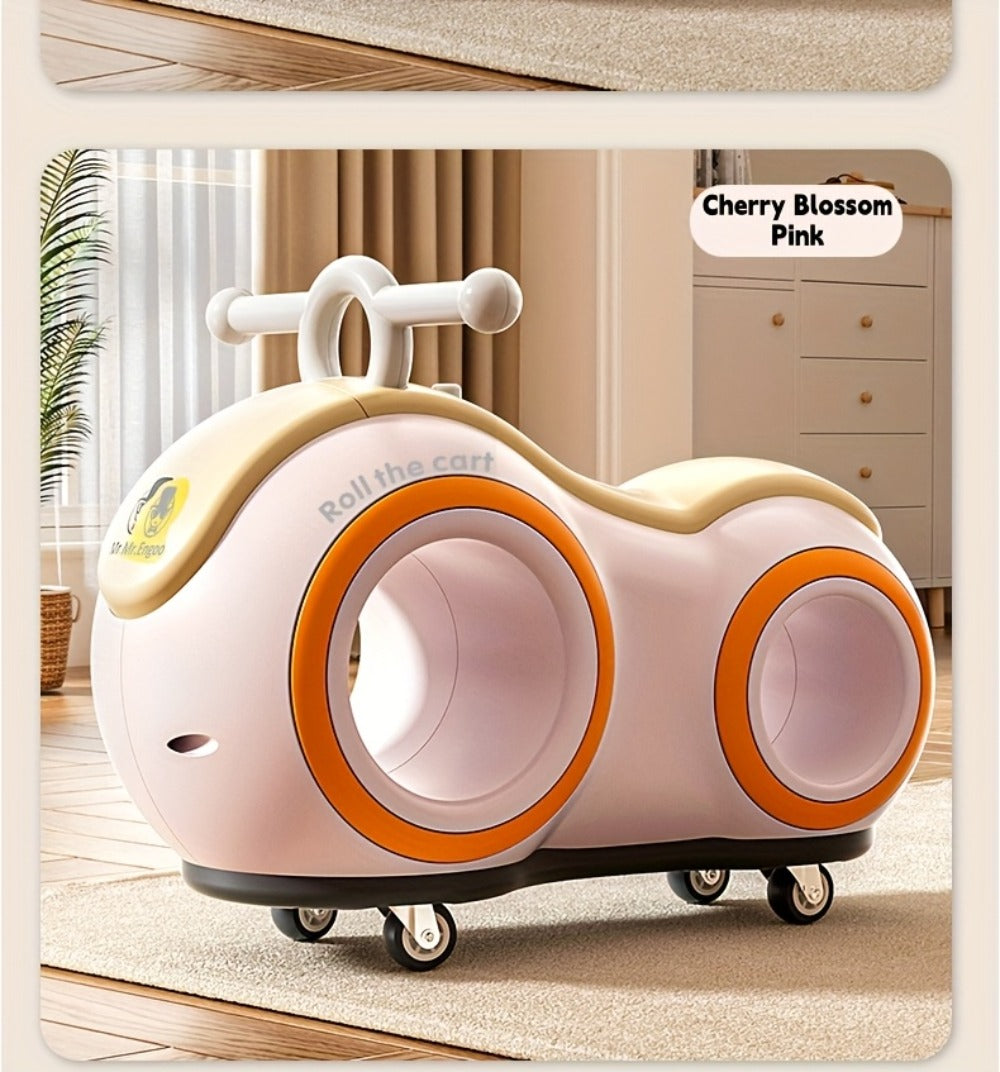 Anti-Tip Baby Walker with Music & Lights 4-Wheel Toddler Learning Walker 220 lb Widened Stable Base Indoor Outdoor Birthday Gift Boys Girls Ages 1+ Beige Pink Green Blue