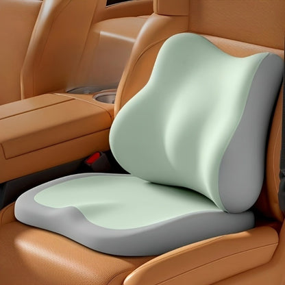 Car Seat Cushion Set 2-Piece – Memory Foam Elevated Driving Cushion with Lumbar Support & Neck Pillow, Height Booster for Car & Home Chair, 3 Colors