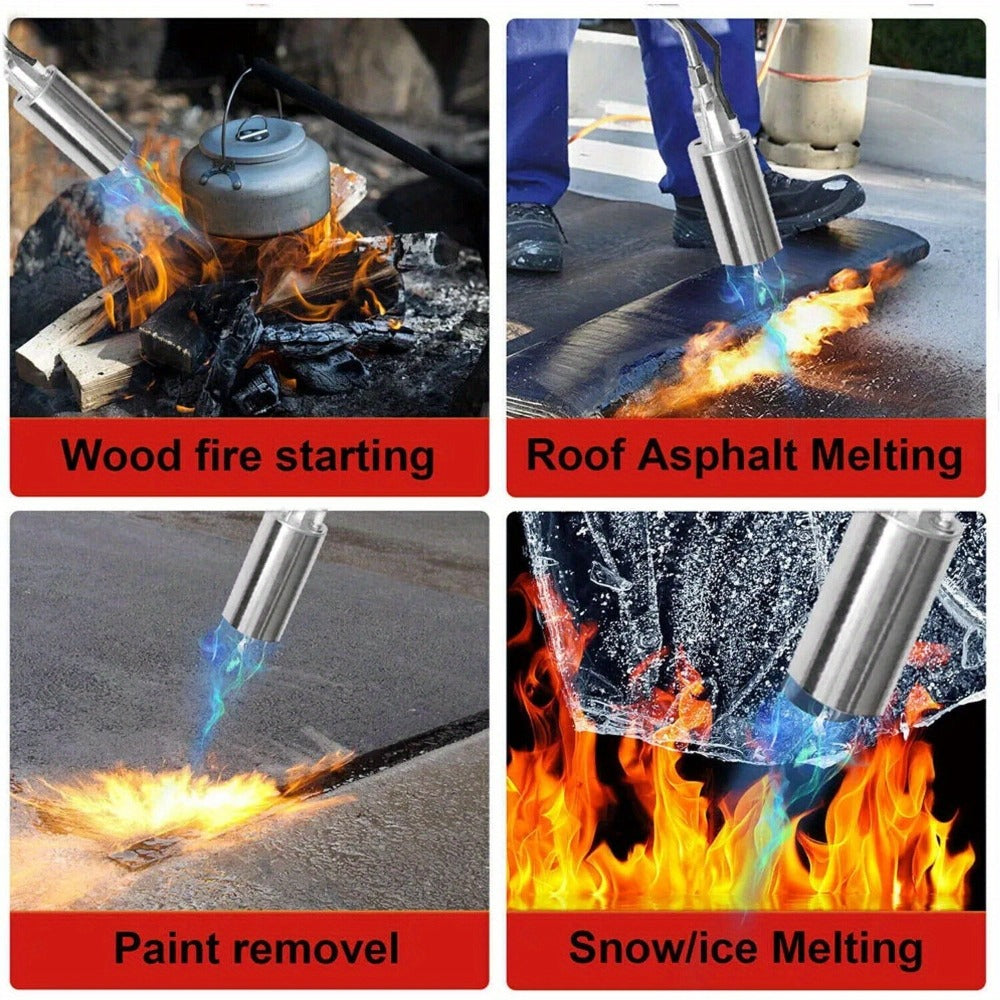 Propane Torch Weed Burner and Ice Snow Melter 79-Inch Hose Adjustable Flame Control Outdoor Flame Thrower for Garden Weed Killing Driveway Ice Melting Red Black