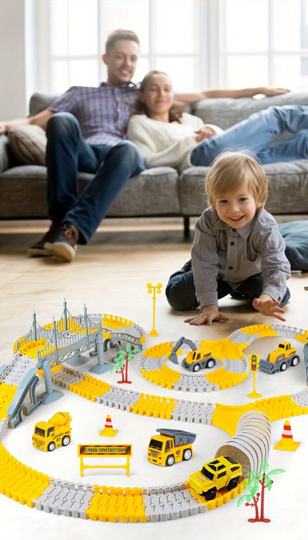Roller Coaster Track Set 467pcs for Kids Ages 3 4 5 6 7 8 – Electric Race Car DIY Assembly Obstacle Challenge Track Toy STEM Engineering Gift Boys Girls Birthday Christmas