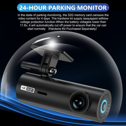 4K Dash Cam with WiFi & App Control - LF10 Ultra HD 2160P Front Dash Camera, Sony Sensor, Night Vision, WDR, Supports 256GB, Compact Windshield Car DVR