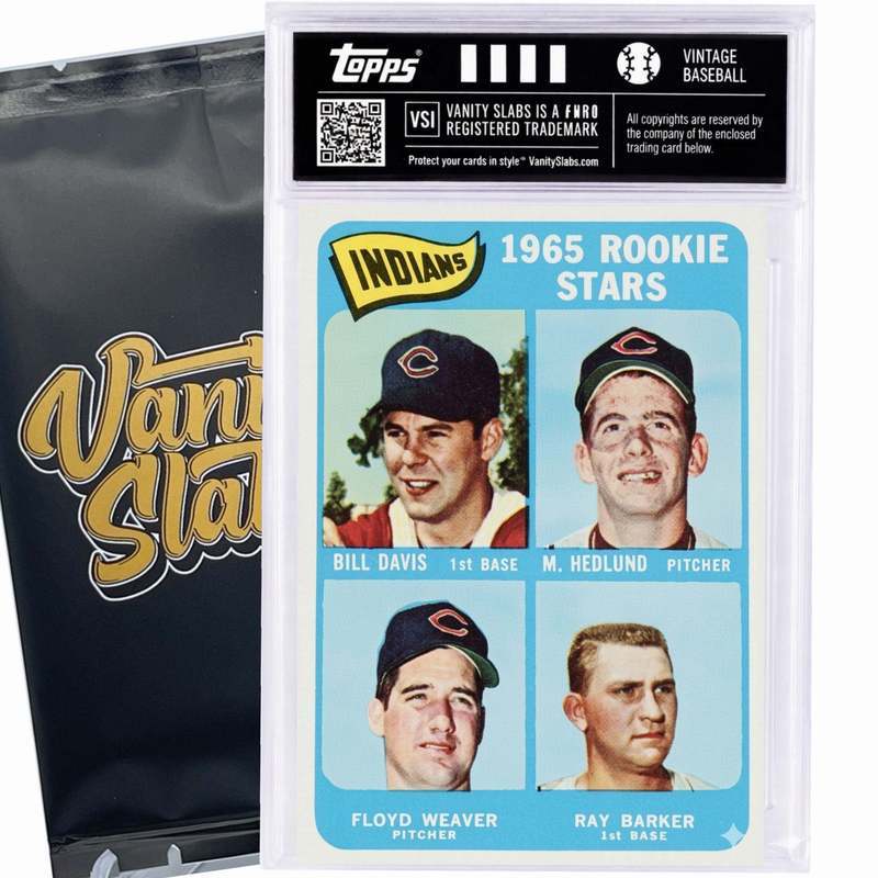 Vintage Baseball Card Mystery Slab 1965 Topps – 1 Random Authentic Card Encased in Vanity Slab | 598-Card Set Chase | Mickey Mantle, Willie Mays & Hall of Famers Possible | Collector Gift