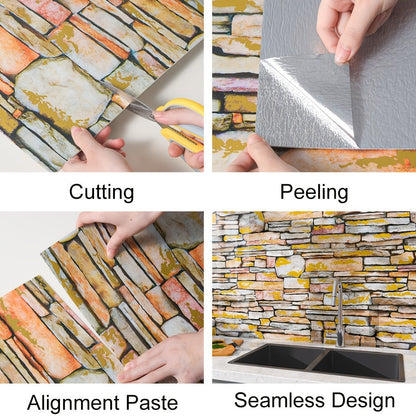Marble Floor & Wall Decals 40-Pack Self-Adhesive Waterproof Removable Vinyl Sheets – Luxury Marble Pattern Tile Stickers for Bathroom, Kitchen & Living Room