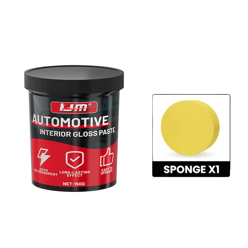 150G KJM Automotive Plastic Restorer And Whitening Cream - All-In-One Dashboard, Tire And Seat Restorer, Polish for Car Interior Gloss And Upholstery Care, Dashboard Shine Enhancer | Auto Interior Makeover | Long-Lasting Protection