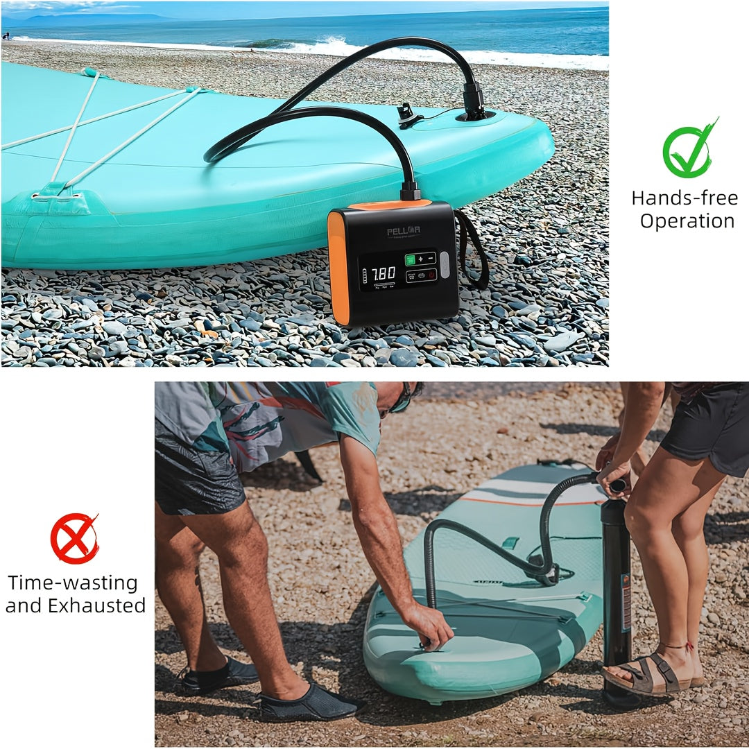 Smart High-Pressure Air Pump, LCD Auto-Stop & USB Fast Charge