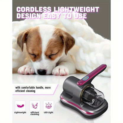 Mattress Vacuum Cleaner Handheld Bed Deep Cleaning with Super Suction & Washable Filter - Low Noise Design for Beds, Sofas, Pet Hair & Carpets, Portable Lightweight Upholstery Vacuum, 2025 Upgrade