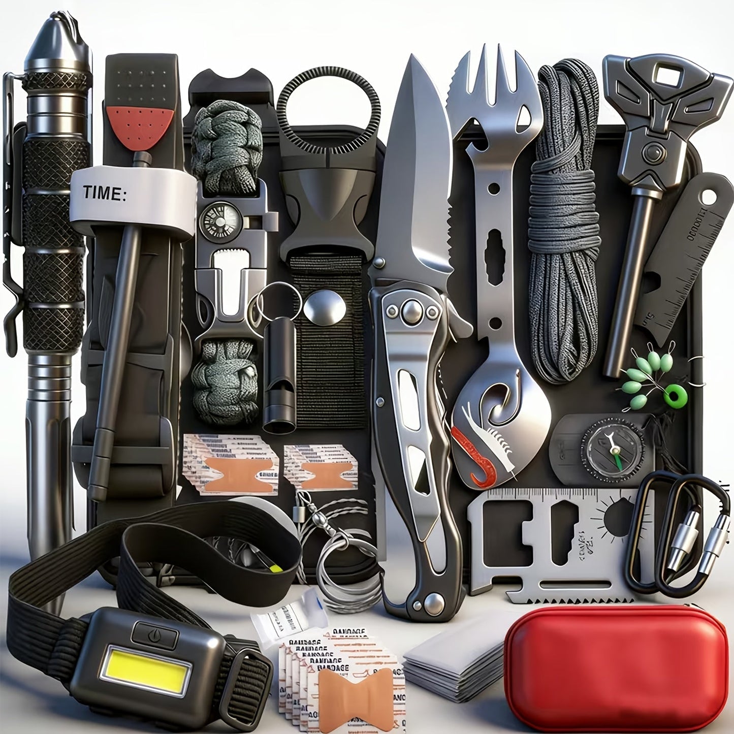 Camping Survival Kit Gift Set 19-in-1 – Emergency Survival Gear with Magnesium Fire Starter, Ideal Birthday Gift for Men, Dad, Husband, Fishing, Hunting & Outdoor Adventures